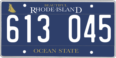 RI license plate 613045