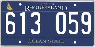 RI license plate 613059