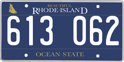 RI license plate 613062