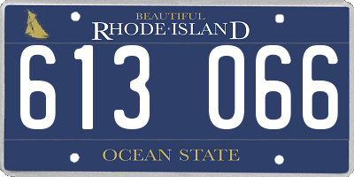 RI license plate 613066
