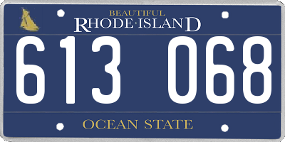 RI license plate 613068