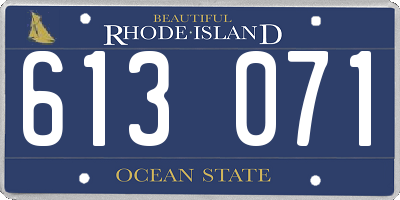RI license plate 613071