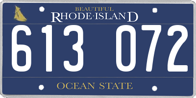 RI license plate 613072