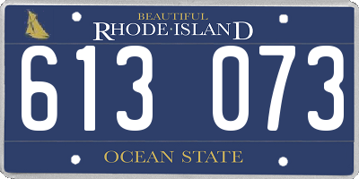RI license plate 613073