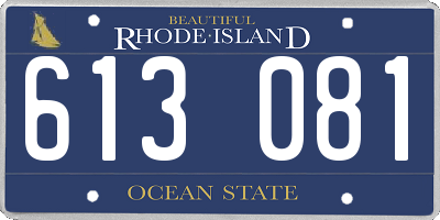 RI license plate 613081