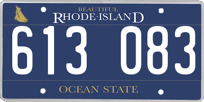 RI license plate 613083