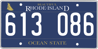 RI license plate 613086