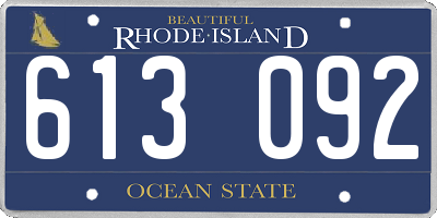 RI license plate 613092