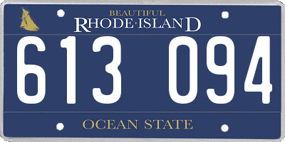 RI license plate 613094