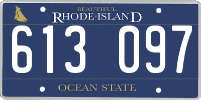 RI license plate 613097