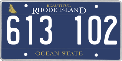 RI license plate 613102