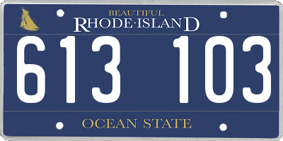 RI license plate 613103