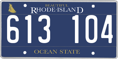 RI license plate 613104