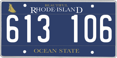 RI license plate 613106