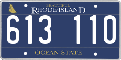 RI license plate 613110