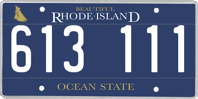 RI license plate 613111