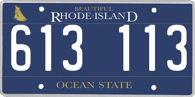 RI license plate 613113