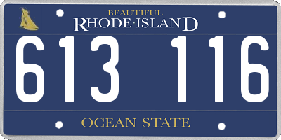 RI license plate 613116