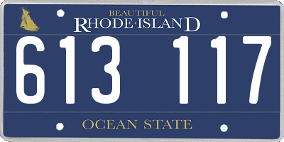 RI license plate 613117