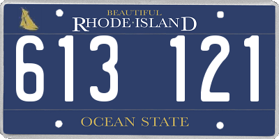 RI license plate 613121