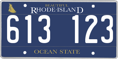 RI license plate 613123