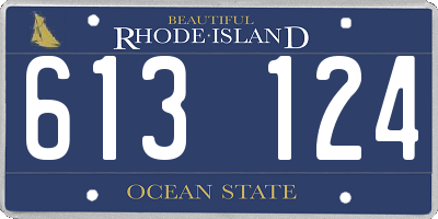 RI license plate 613124