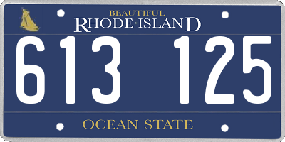 RI license plate 613125
