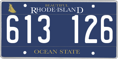 RI license plate 613126