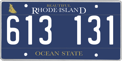 RI license plate 613131