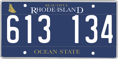 RI license plate 613134
