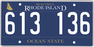 RI license plate 613136