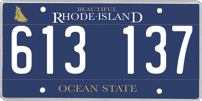 RI license plate 613137