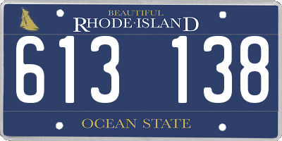 RI license plate 613138