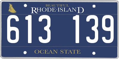 RI license plate 613139
