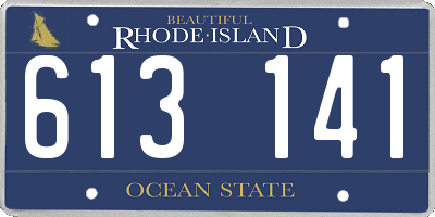RI license plate 613141