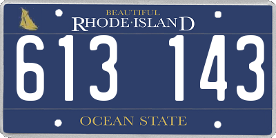 RI license plate 613143