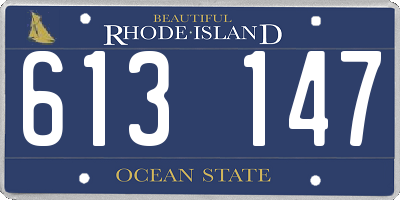 RI license plate 613147