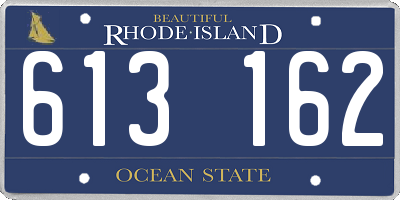 RI license plate 613162