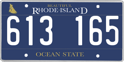 RI license plate 613165