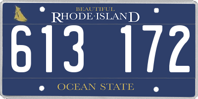 RI license plate 613172
