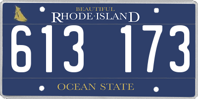 RI license plate 613173