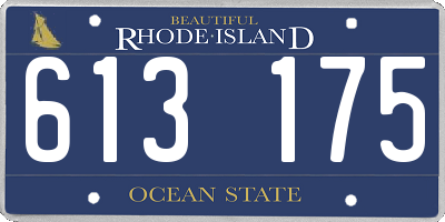 RI license plate 613175
