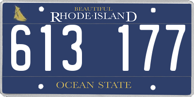 RI license plate 613177