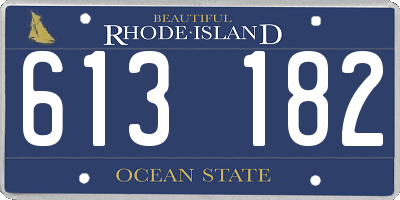 RI license plate 613182