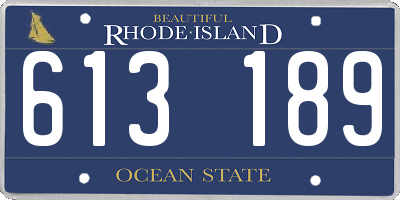 RI license plate 613189