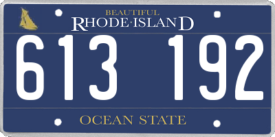 RI license plate 613192