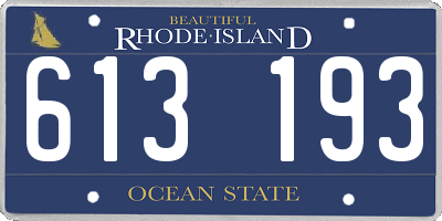 RI license plate 613193