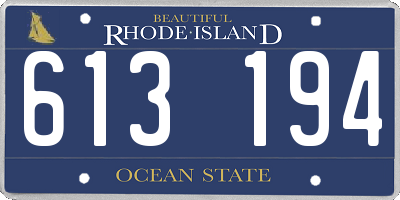 RI license plate 613194