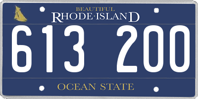 RI license plate 613200