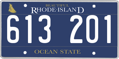 RI license plate 613201